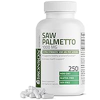 Bronson Saw Palmetto 1000 MG per Serving Extra Strength Supports Healthy Prostate Function & Urinary Health Support - Non GMO, 250 Vegetarian Capsules
