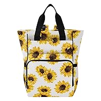 Sunflowers Diaper Bag Backpack for Baby Girl Boy Large Capacity Baby Changing Totes with Three Pockets Multifunction Maternity Travel Bag for Playing Shopping Travelling