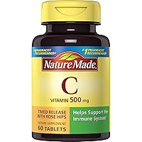 Nature Made Vitamin C 500 mg with Rose Hips Timed Release Tablets 60 ea (Pack of 4)