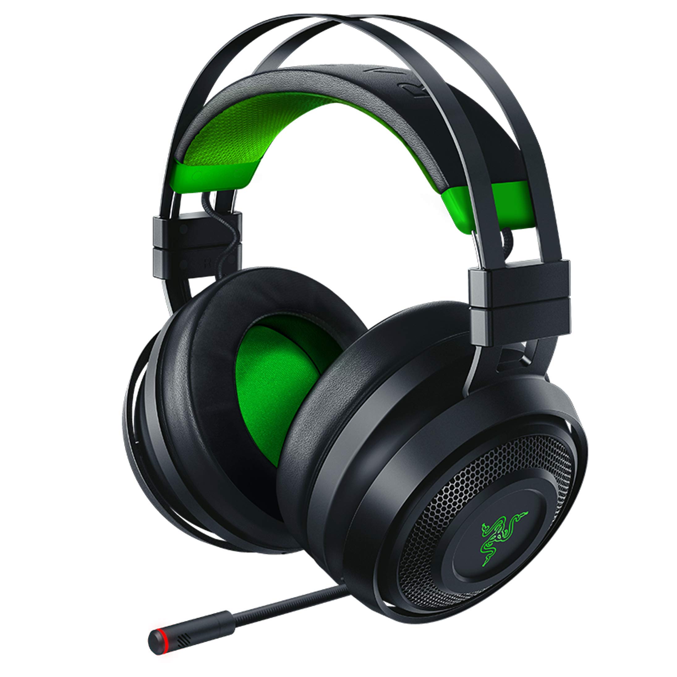 Razer Nari Ultimate for Xbox One Wireless 7.1 Surround Sound Gaming Headset: HyperSense Haptic Feedback - Auto-Adjust Headband - Retractable Mic – for Xbox One, Xbox Series X & S - Black/Green