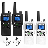 4 Long Range Walkie Talkies Rechargeable for Adults SAMCOM NOAA 2 Way Radios Walkie Talkies- FRS Two Way Radios with Earpiece Group Call Flashlight VOX SCAN NOAA Weather Alert and USB Charger Battery