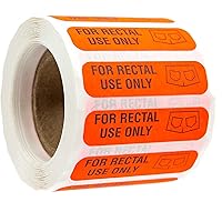 Red for Rectal Use Only Stickers / 500 Small Labels / 0.375