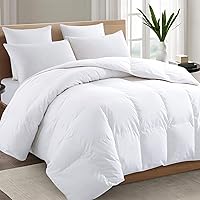 TEXARTIST Premium 2100 Series King Comforter All Season Breathable Cooling White Comforter Soft 4D Spiral Fiber Quilted Down Alternative Duvet with Corner Tabs Luxury Hotel Style (90