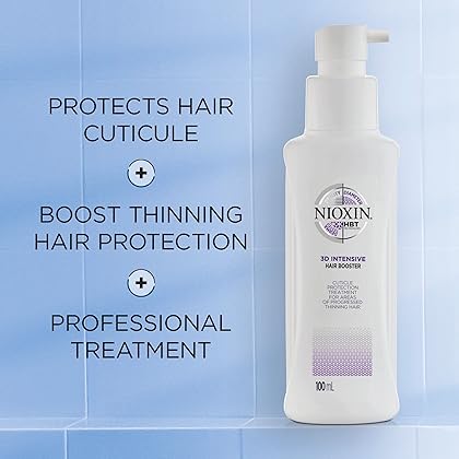 Nioxin 3D Intensive Hair Booster, Cuticle Protection Treatment for Progressed Thinning with Diameter Protection, 3.4 oz