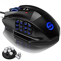 Venus Gaming Mouse RGB Wired, 16400 DPI High Precision Laser Programmable MMO Computer Gaming Mice [IGN's Recommendation]