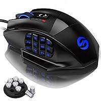 UtechSmart Venus Gaming Mouse RGB Wired, 16400 DPI High Precision Laser Programmable MMO Computer Gaming Mice [IGN's Recommendation]