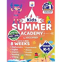 Kids Summer Academy by ArgoPrep - Grades K-1: 8 Weeks of Math, Reading, Science, Logic, Fitness and Yoga | Online Access Included | Prevent Summer Learning Loss