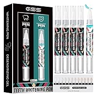 Teeth Whitening Pen Gel Kit 5-Pack, 1*Desensitizing Gel Pen for Sensitive Tooth & 4*Teeth Whitening Gel Pen, Enamel Safe, No Pain and Highly Effective, 2 Weeks Whitening