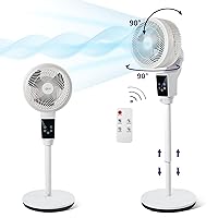 Oscillating Pedestal Fan, 360° Air Circulator Fan, 43.3inch Adjustable Height 11.8'' Standing Fan, Timer, 3 Modes, Smart Remote Control for Home, Office, Kidroom,Living Room