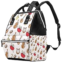 Music Patter Diaper Bag Backpack Baby Nappy Changing Bags Multi Function Large Capacity Travel Bag