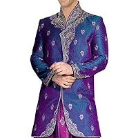 Mens Exclusive Angarakha Purple Style Traditional Indo Western Sherwani IN213