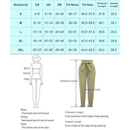 GRACE KARIN Womens Casual High Waist Pencil Pants with Bow-Knot Pockets for Work