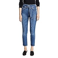 7 For All Mankind Women's Paperbag Jeans, Bayberry, Blue, 28