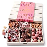Mothers Day Gift Basket | Candy and Nut Sweet and Savory Gourmet Snack Box | Chocolate Flowers and Candy | Best Gift Idea for Mom, Women, Her, Mother, Grandmother- Bonnie and Pop