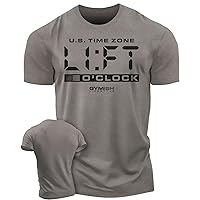 Workout Funny Mens Shirt, Lift-O'Clock, Lifting Gift T-Shirt (LG, Lift-O'Clock WarmGrey)