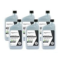Amazon Basics High Mileage Motor Oil, Full Synthetic, SN Plus, dexos1-Gen2, 5W-30, Quart Size, Pack of 6