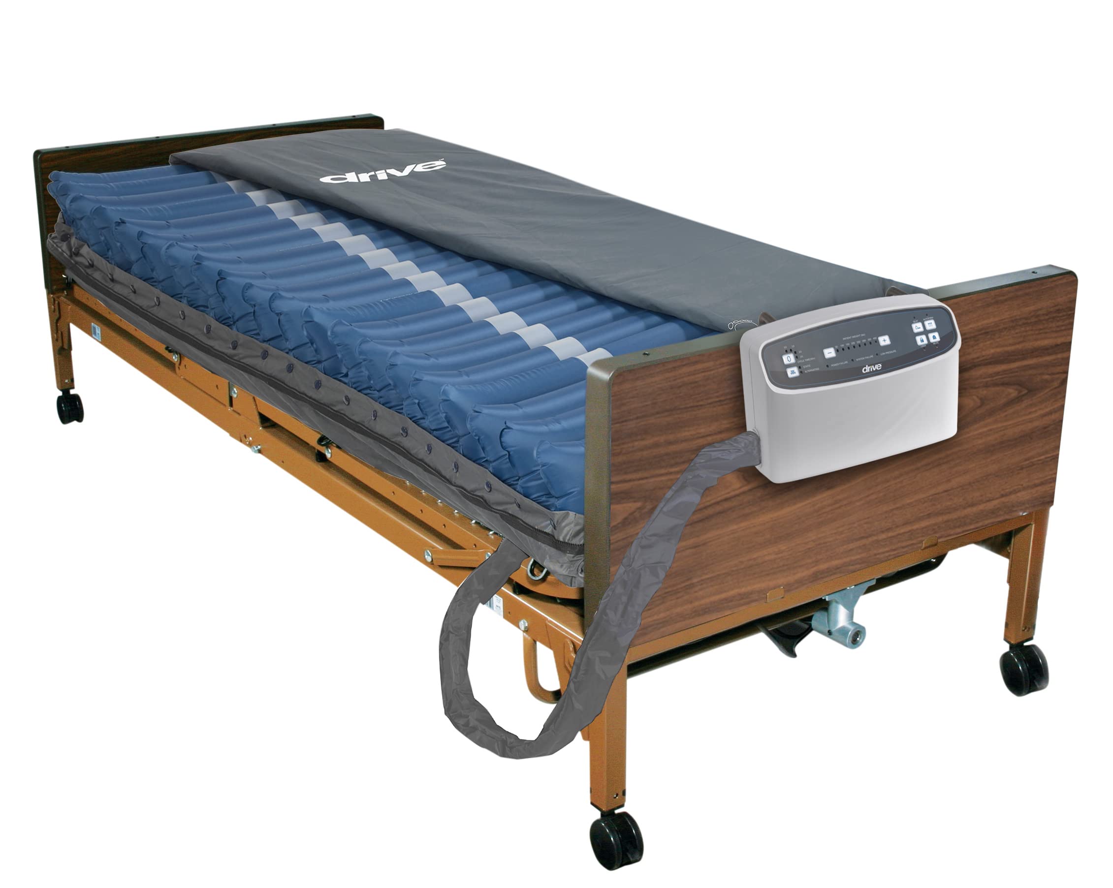 Drive Medical 14029 Med-Aire Low Air Loss Mattress Replacement System with Alternating Pressure, Blue, 84 Inch x 36 Inch