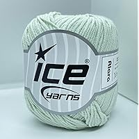 Pale Mint Green Alara Yarn - Solid Color DK Weight Cotton Blend Yarn 50 Grams (1.75 Ounces) 140 Meters (153 Yards)