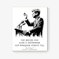 Generic JFK Quote's One Person Can Make A Difference And Everyone Should Try Minimalist Art (17x22)