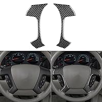 Real Premium Black Carbon Fiber Car Steering Wheel Side Panel Trim Compatible with Chevrolet Avalanche/Silverado LTZ 2007 2008 2009 2010 2011 2012 2013