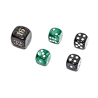 Bello Games Deluxe Marbleized Dice Sets-Green/Black 5/8