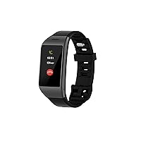 ZeNeo Smartwatch with High Resolution Touch Screen, Heart Rate Monitoring and Hands Free Call, Swiss Design, iOS and Android - Black/Black