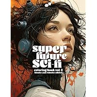 SUPER FUTURE SCI-FI: VOL 2 Bionics + Robotics Edition: A Fantasty/Sci-Fi Adult Coloring Book showcasing a Beautiful Array of Imagery From Cyborgs and Robots.