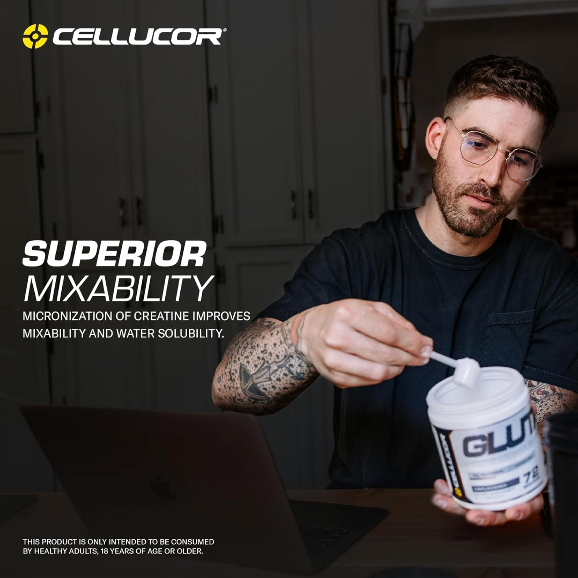 Cellucor Creatine & Glutamine Bundle, Creatine Monohydrate 72 Servings + Glutamine Powder 72 Servings