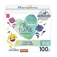 Pampers Pure Protection Training Pants Baby Shark - Size 2T-3T, 100 Count, Premium Hypoallergenic Training Underwear