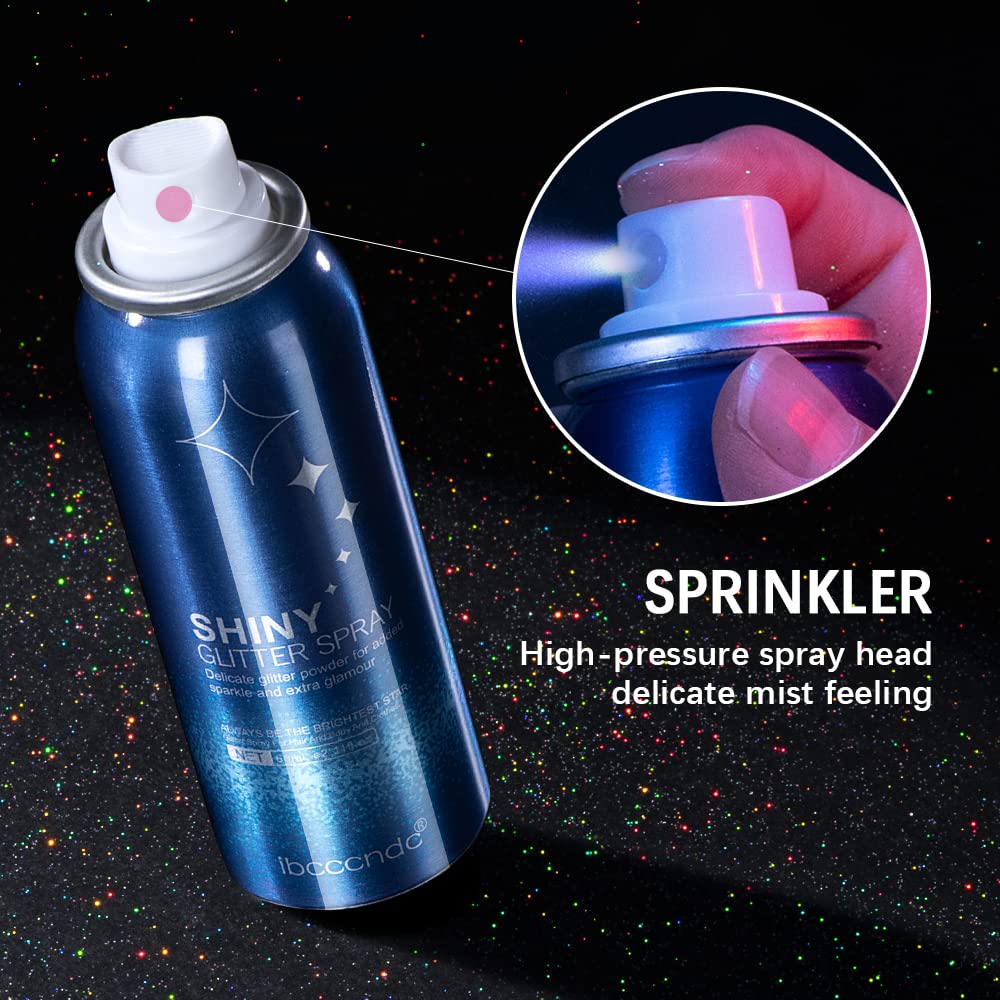 IBCCCNDC Glitter Spray for Hair and Body Tiktok, 60ml Long Lasting Hair and Body Glitter Spray Shimmer Silver Glitter Hairspray for Party (1)