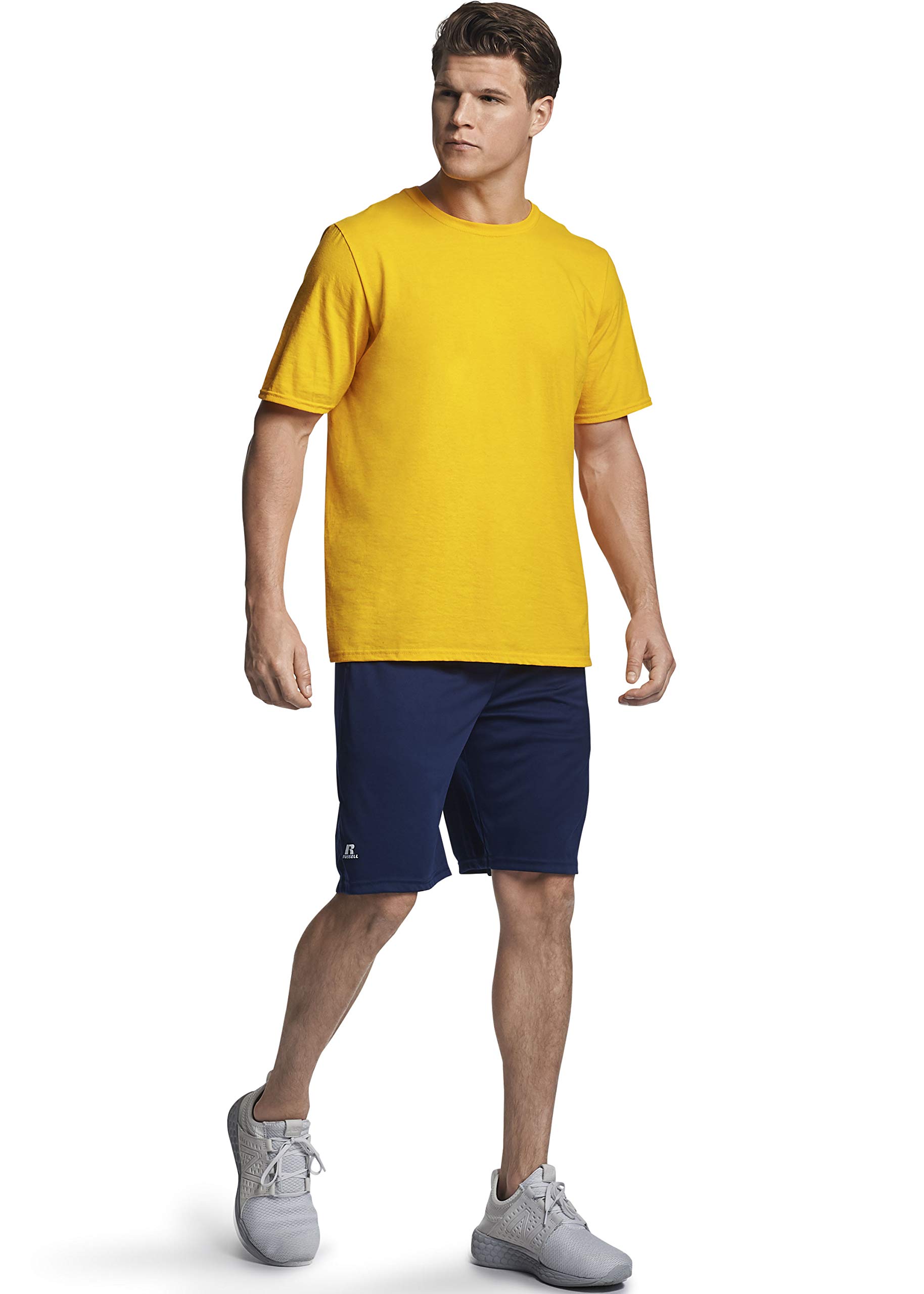 Russell Athletic Men's Dri-Power Cotton Blend Short Sleeve T-Shirts, Moisture Wicking, Odor Protection, UPF 30+, Sizes S-4X