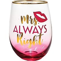 Spoontiques Mrs. Always Right Stemless Glass