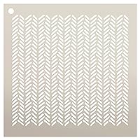 Herringbone Stencil by StudioR12 | Reusable Knit Pattern Template | Crafting & Painting | DIY Mixed Media & Multimedia Decor | Size (6 x 6 inch)