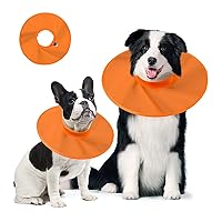 Dog Recovery Collar,Dog Soft Cone Collar Alternative After Surgery,Adjustable,Breathable E Collar for Large/Medium/Small Dogs Cats,Orange L