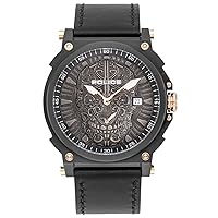 Police Unisex Adult Analogue Quartz Watch with Leather Strap PL15728JSB.02, Black, One Size, Bracelet