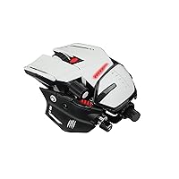 Mad Catz The Authentic R.A.T. 8+ Fully Adjustable Wired Gaming Mouse - 16000 DPI Optical Sensor - 11 Programmable Buttons and RGB Lighting - White