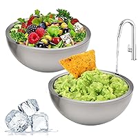 2 Pack - Each 35oz Hot & Cold Temperature Controlled Dip Chiller Bowl, Perfect for Entertaining, Insulated Food Grade Dip Dish Keeps Food Hot or Cold without Condensation