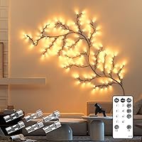 Willow Vine Lights Room Decor: 7.5Ft Home Decorations Flexible Enchanted Fairy Lights with Remote Control, 144 LEDs Twinkle Tree Lighted Branches for Wall Bedroom Living Room (1 Pack)