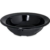 Carlisle FoodService Products Dallas Ware Reusable Plastic Bowl Fruit Bowl with Rim for Buffets, Home, and Restaurants, Melamine, 3.5 Ounces, Black, (Pack of 48)
