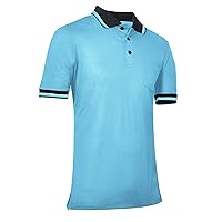 CHAMPRO Mens Baseball Softball Umpire Polo Shirt Polyester, Light Blue, Large US