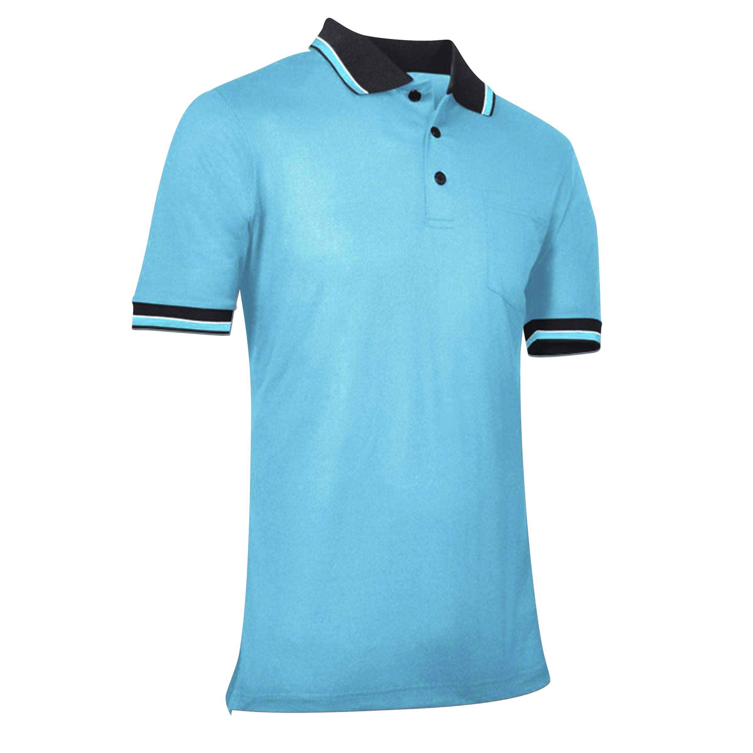 CHAMPRO Mens Baseball Softball Umpire Polo Shirt Polyester, Light Blue, Large US