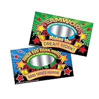 Eureka Back to School Sports 'Teamwork Makes The Dream Work' Scratch Off Student Awards, 24pc, 3.5'' H X 6'' W