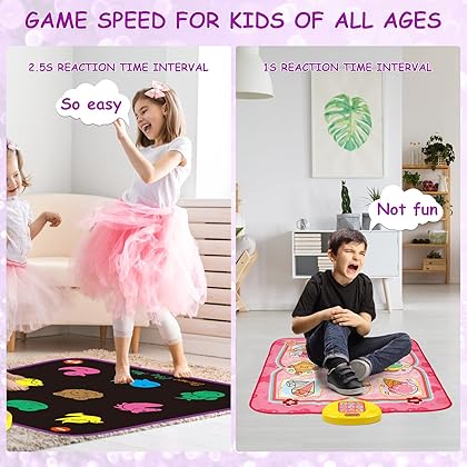 Dance Mat for Kids - 8-Button Light Up Dance Floor Mat 5 Game Modes Musical Mat for Toddlers with Adjustable Volume, Birthday Gifts Toys for 3 4 5 6 7 8 9+ Year Old Boys Girls