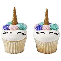 DECOPAC Unicorn Horn Cake Picks, 72-Pack, Cupcake Toppers, Reusable Decorations for Cakes, Cupcakes and other Bakes, Create Magical Treats with This Decorative Topper