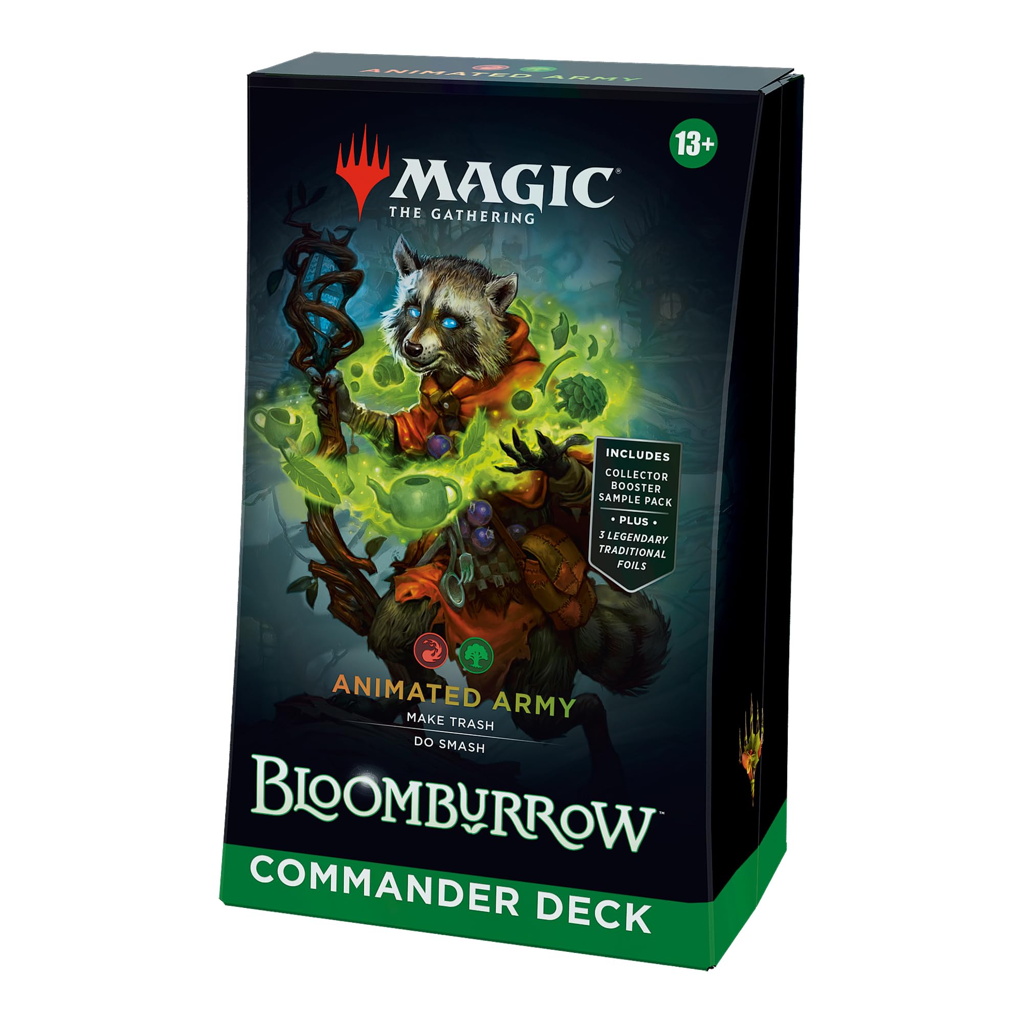 Magic: The Gathering Bloomburrow Commander Deck - Animated Army (100-Card Deck, 2-Card Collector Booster Sample Pack + Accessories)
