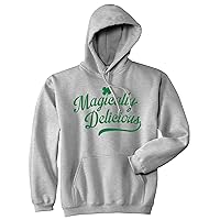 Crazy Dog T-Shirts Magically Delicious Hoodie Funny St Patricks Day Outfit Four Leaf Clover Graphic Saying Sweatshirt
