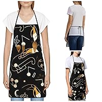 Apron for Women Men Waterpoof Aprons Card Heart Shape Flowers Adjustable Bib Work Aprons for Dishwashing