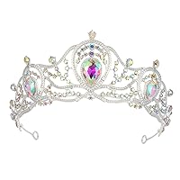 SWEETV Silver Wedding Crystal Tiaras and Crowns for Women, Bride Royal Queen Headband Princess Quinceanera Headpieces for Birthday Prom Pageant Party