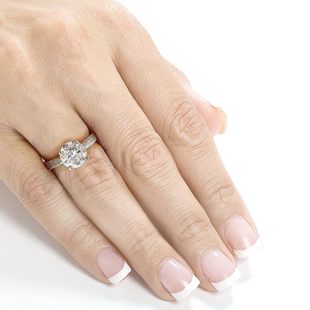 Kobelli Antique Style Style Moissanite Engagement Ring 1 1/2 CTW 14k White Gold