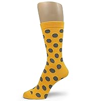 Men's Polka Dots Dress Socks,Golden Yellow